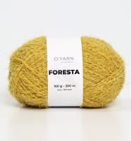 FORESTA цвет 1209 - горчица. Состав: 56% меринос 14% альпака 30% нейлон. Метраж/вес мотка: 200м/100г